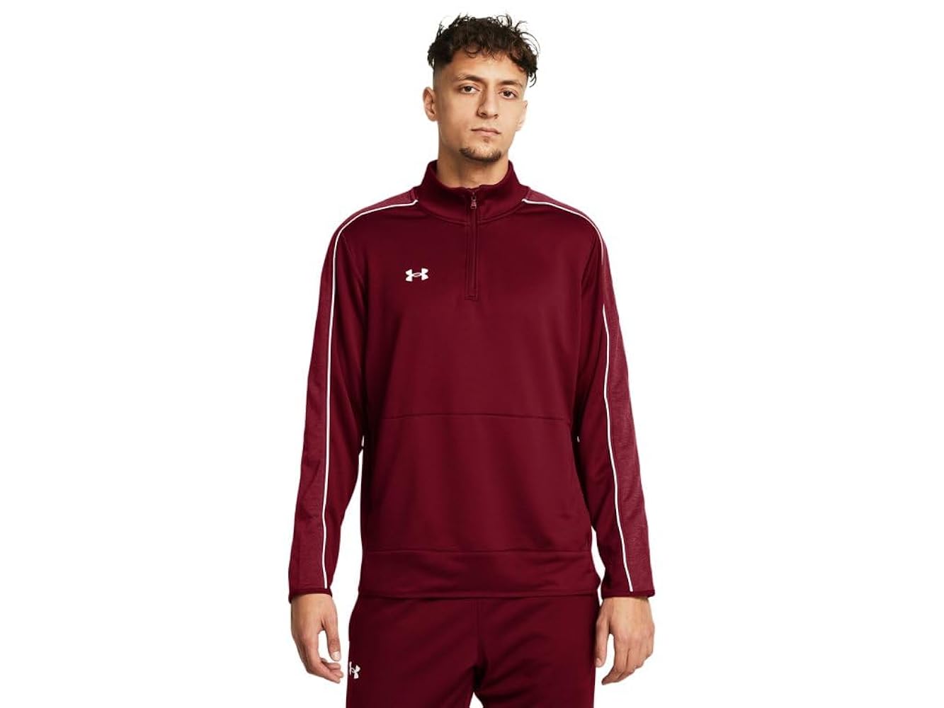 Under Armour Mens UA Command Warm-Up Quarter Zip - Heat